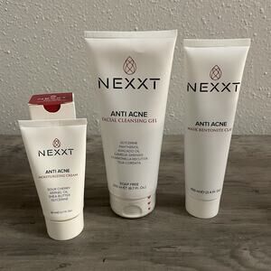 NEXXT Anti-Acne 3PC Skincare Set Cleansing Gel, Clay Mask & Moisturizing Cream